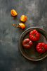 Ash Food Photography Background with heirloom tomatoes