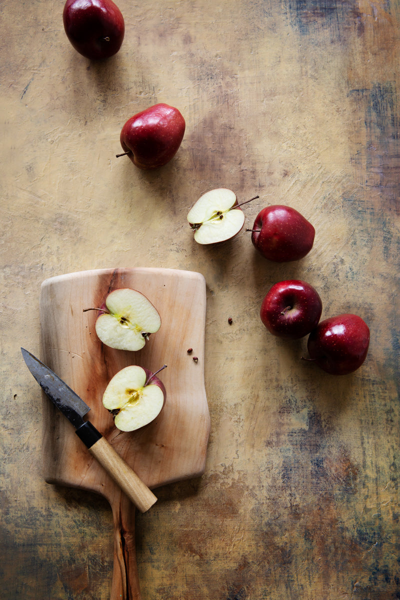 Bella Food Photography Background with sliced apples