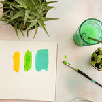 Bowie Food and Product Photography Background with plants, watercolors and paintbrush