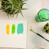 Bowie Food and Product Photography Background with plants, watercolors and paintbrush
