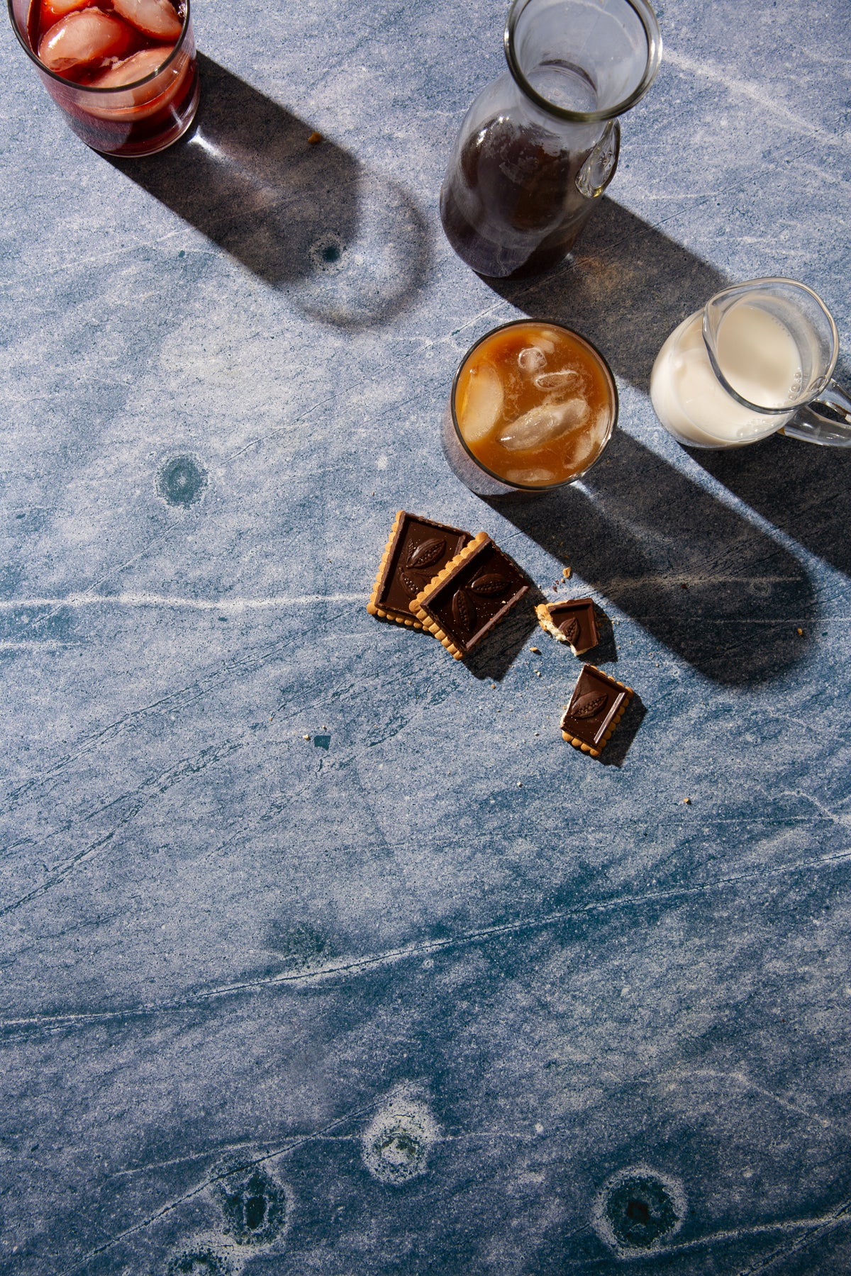 Cleo Food Photography Background with cookies and iced coffee