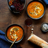 Franklin Food Photography Background with bowls of soup