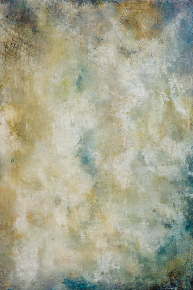 Rustic blue and gold painted photography surface