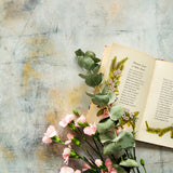 Hans Food Photography Background with flowers and book