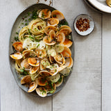 Jane Food Photography Background with pasta and clams