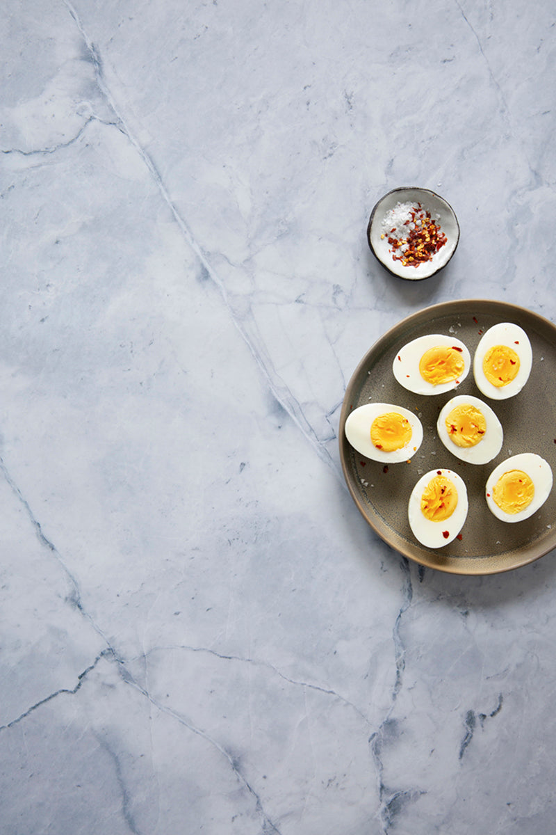 Lark Food Photography Background with hardboiled eggs