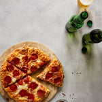 Luna Food Photography Background with pizza and beer