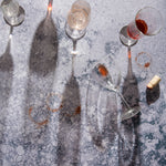Raven Food Photography Background with used wine glasses
