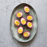 Winter Food Photography Background with hardboiled eggs