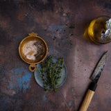 Zealand Food Photography Background with herbs and salt