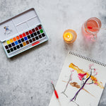 Zeek Food & Product Photography Background with watercolors and sketchpad