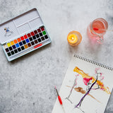 Zeek Food & Product Photography Background with watercolors and sketchpad