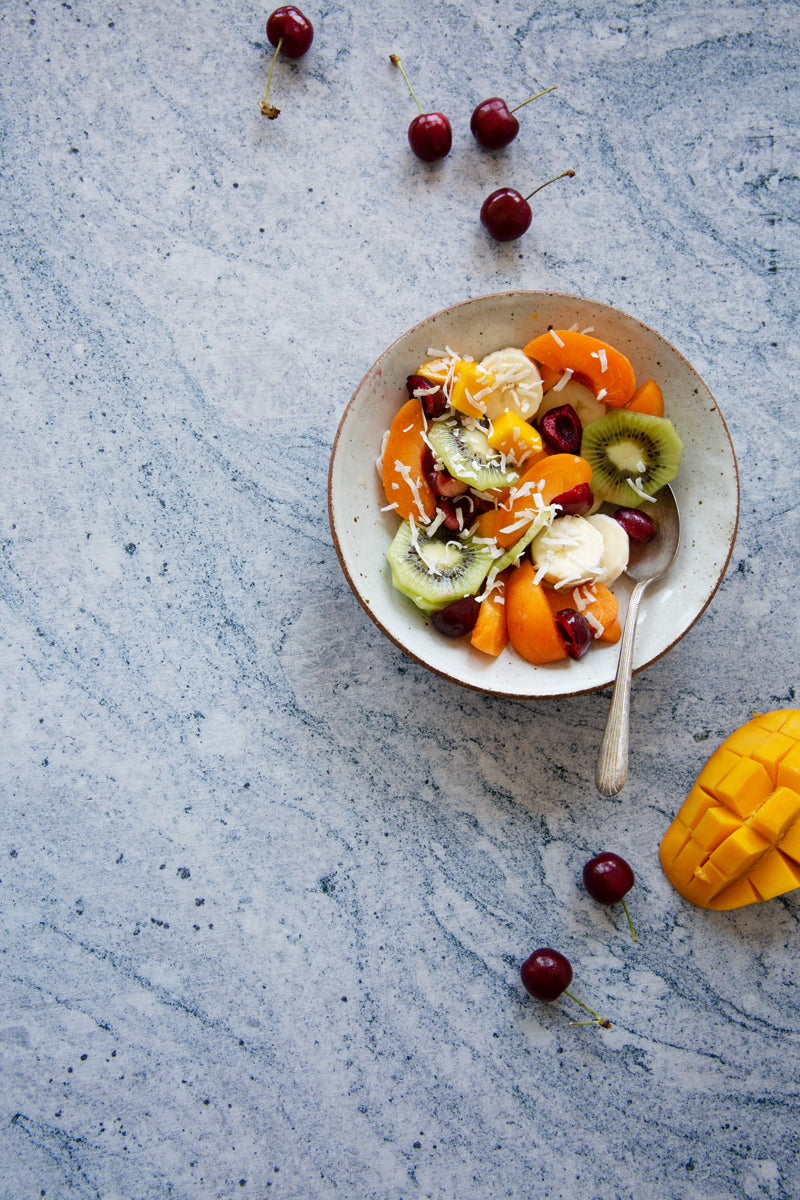 Zephyr Food Photography Background with bowl of fruit