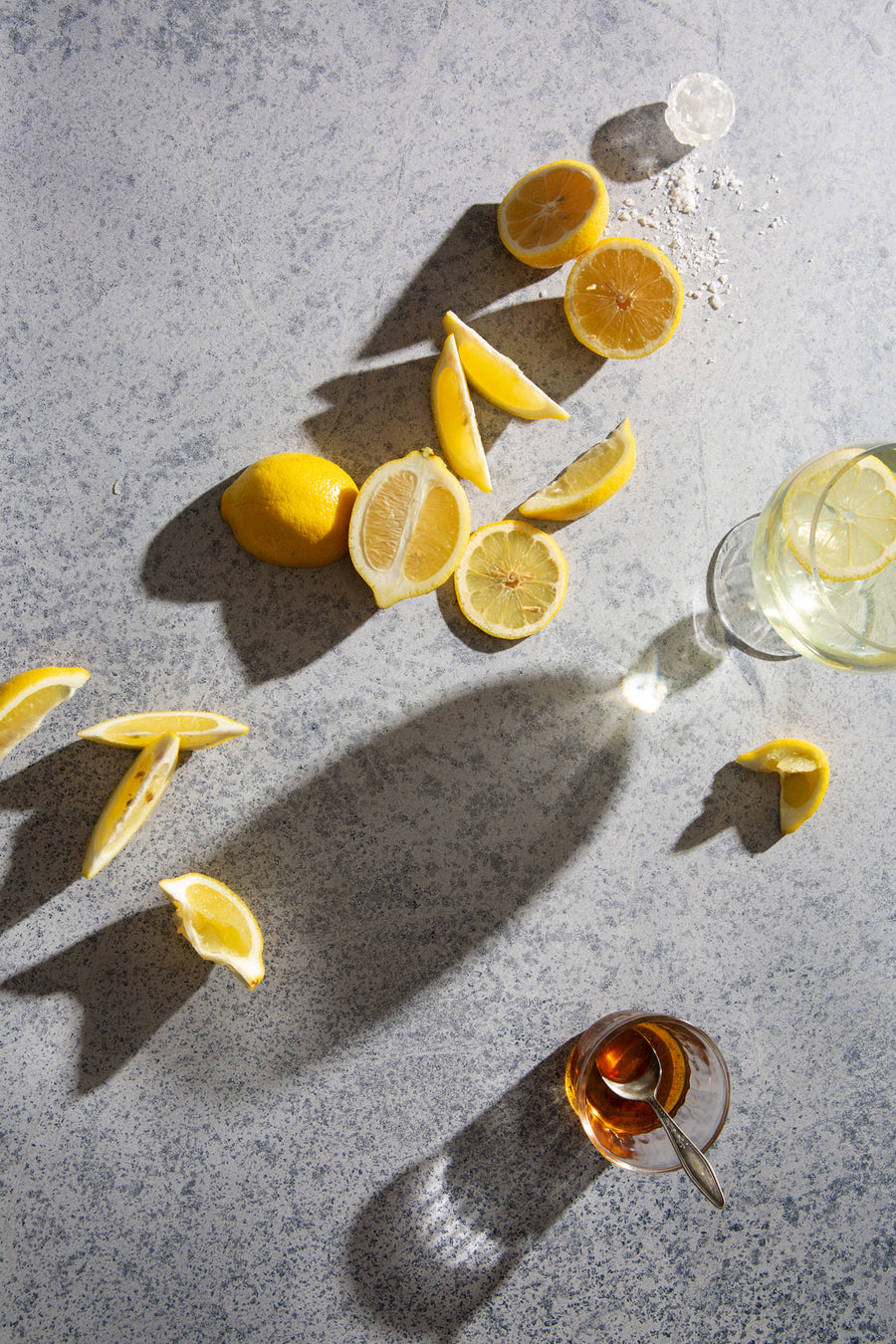 Beck Food Photography Background with sliced lemons
