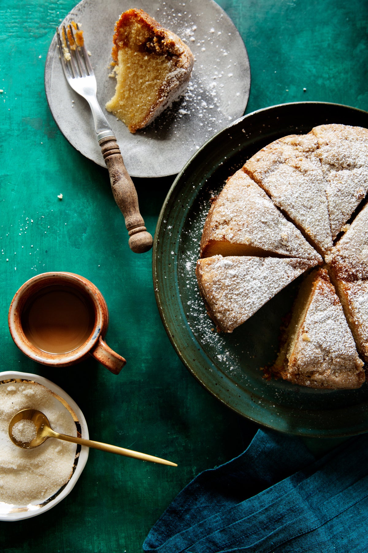 Jade Food Photography Background with cake and coffee