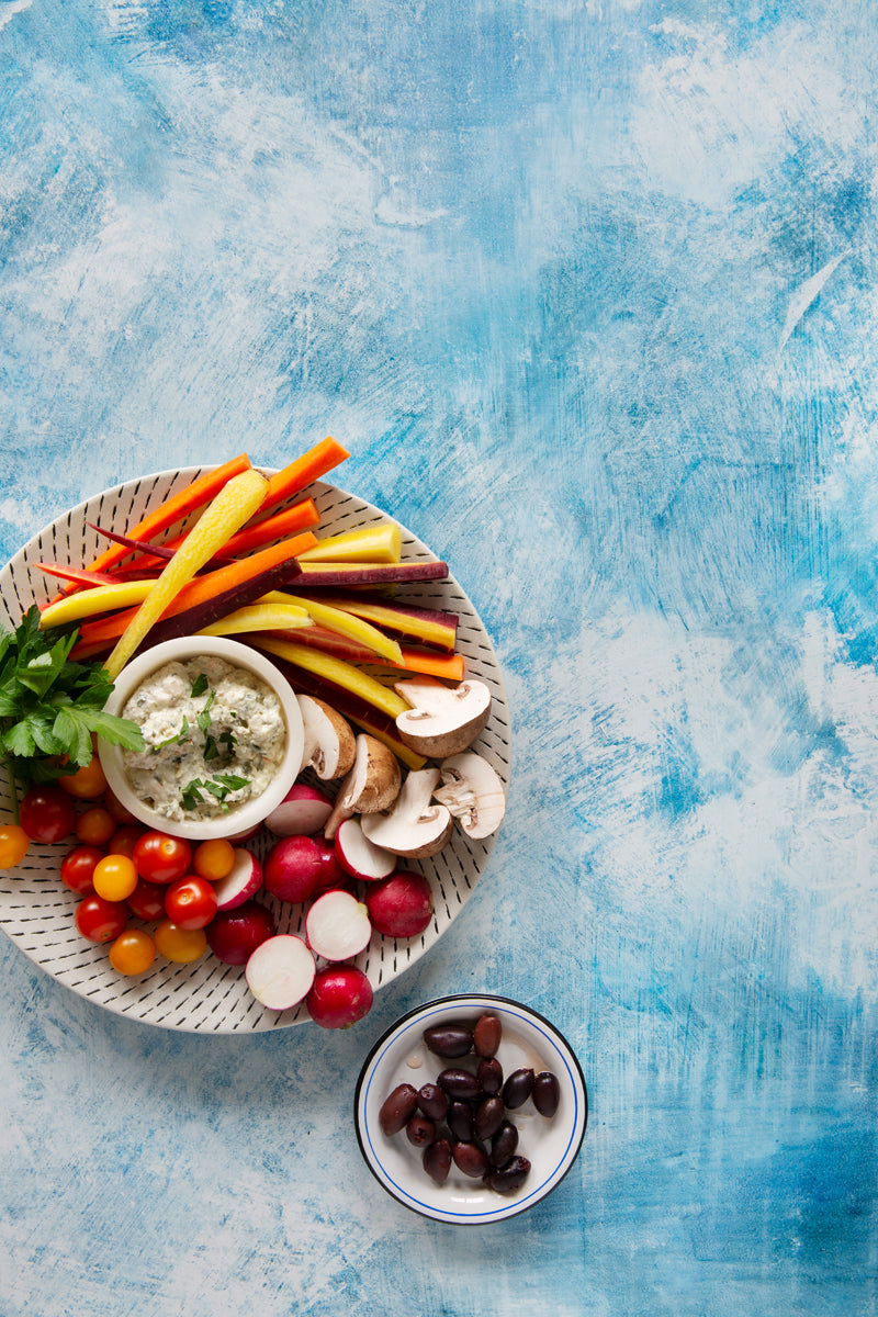 Edie Food Photography Background with platter of vegetables
