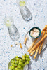Hope Food Photography Background with breadsticks, cheese and grapes