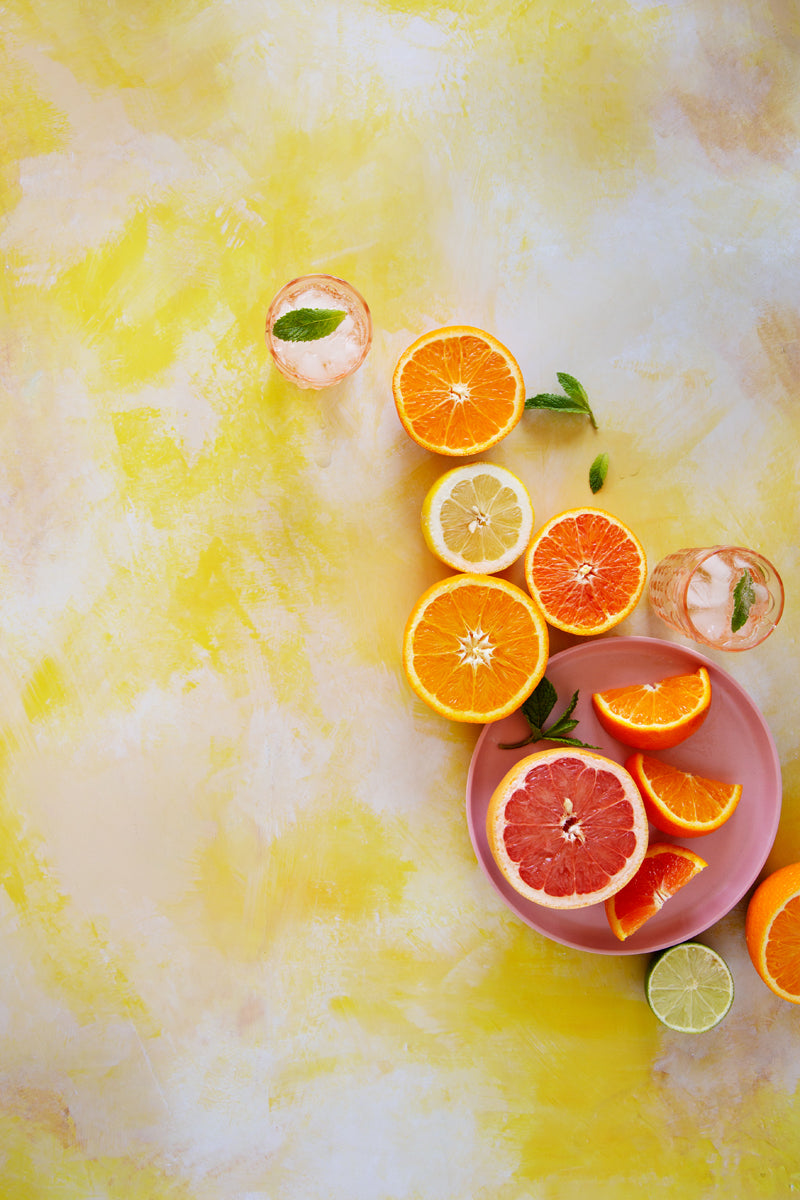 Jan Food Photography Background with citrus