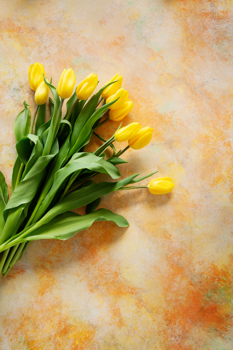Mae Food & Product Photography Background with yellow tulips