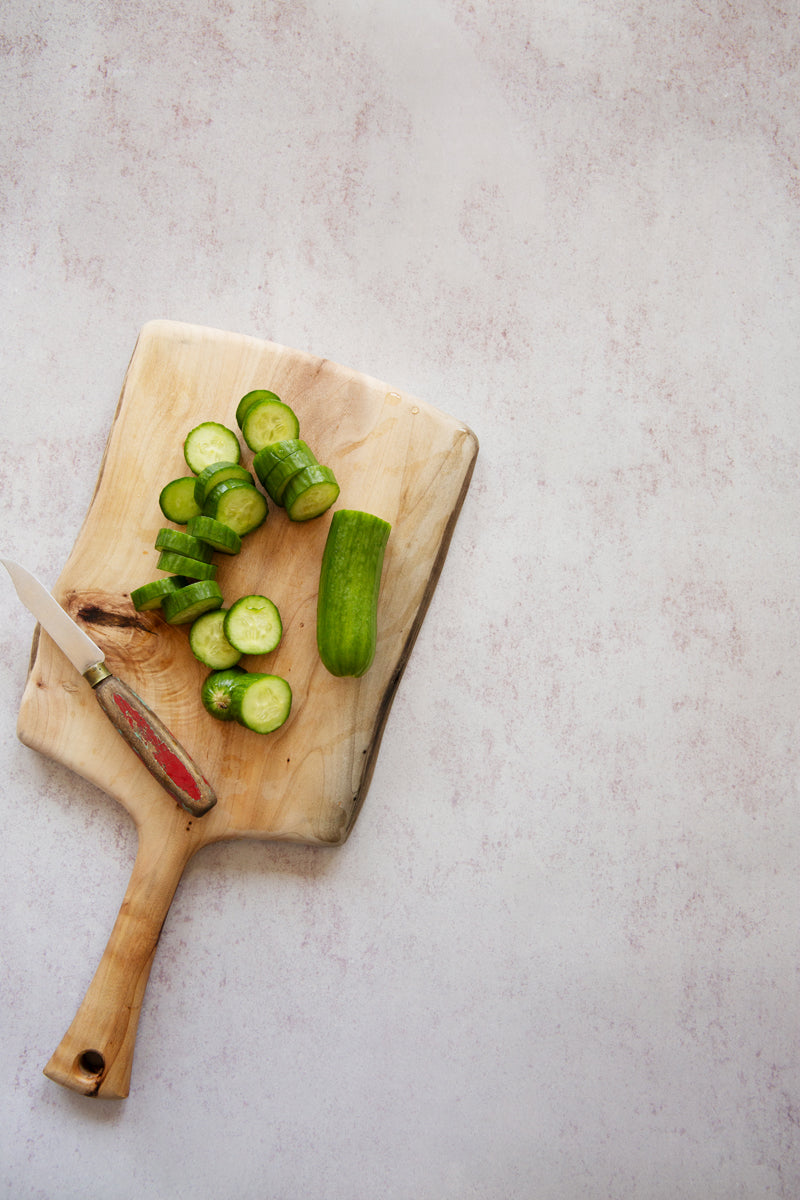 Margot Food Photography Background with sliced cucumbers
