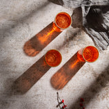 Puck Food Photography Background with orange glasses and decorative red berries