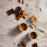 Rustic stone photography surface with cookies and coffee