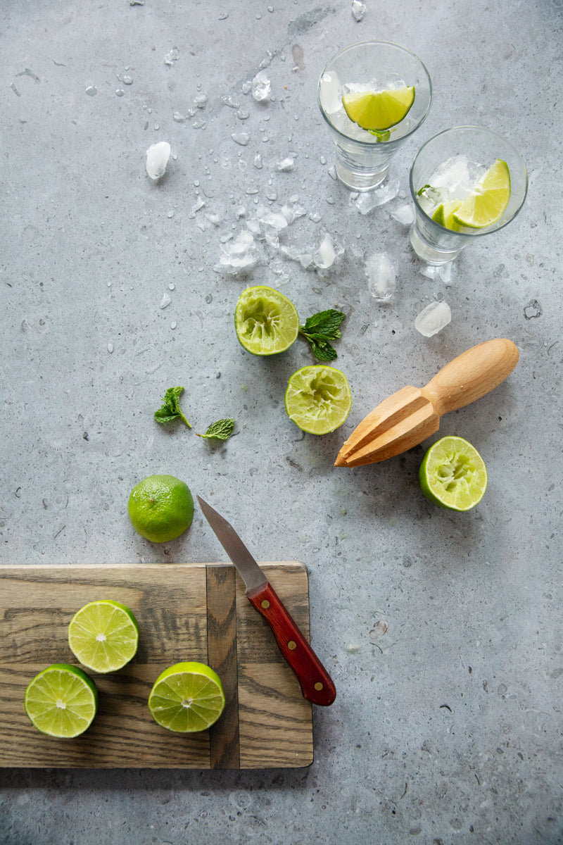 Simon Food Photography Background with limes and muddler