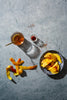 Skye Food Photography Background with sliced mango, honey and chili flakes