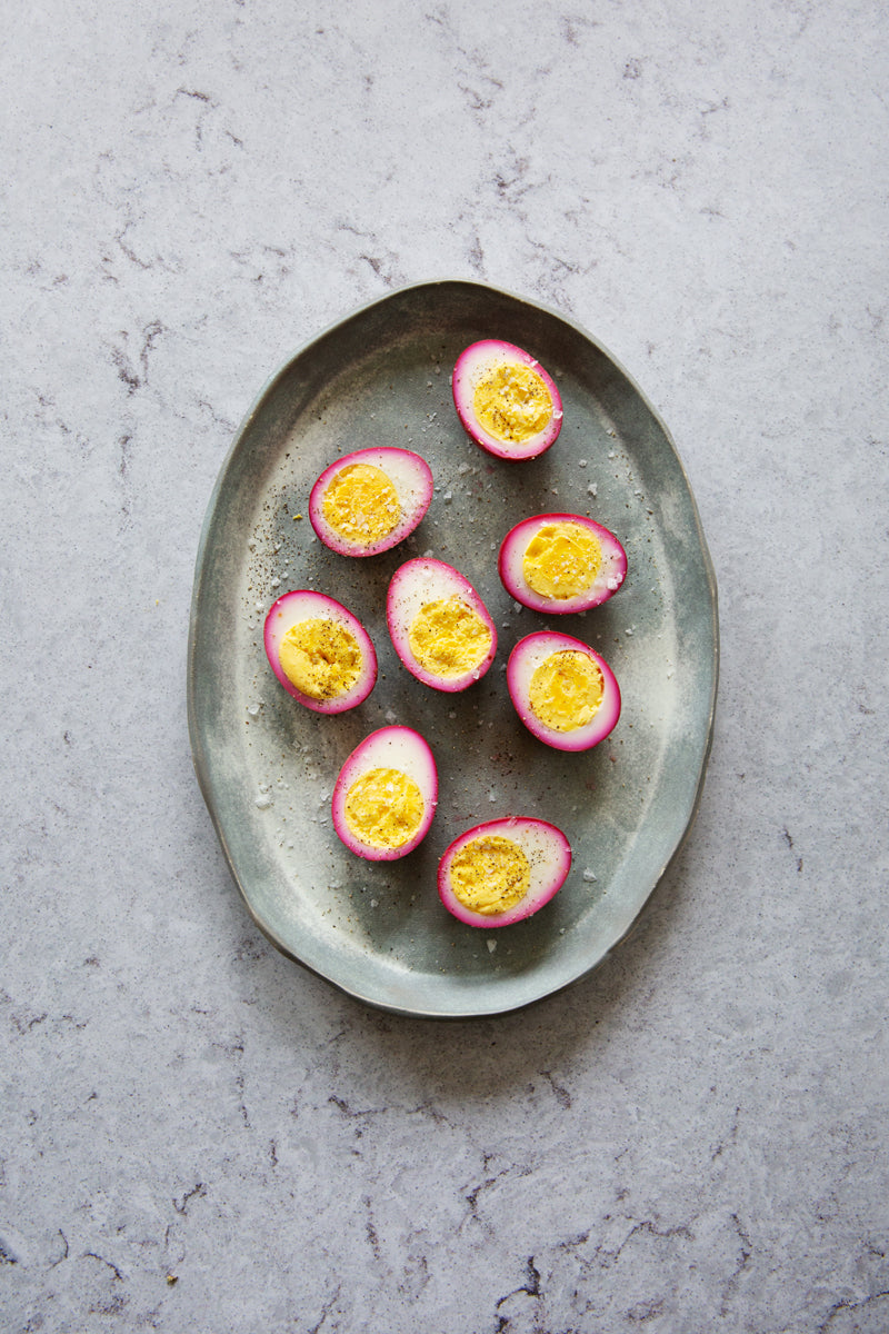 Winter Food Photography Background with hardboiled eggs