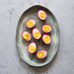 Winter Food Photography Background with hardboiled eggs
