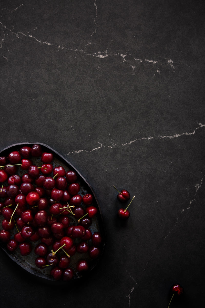 Zane Food Photography Background with platter of cherries
